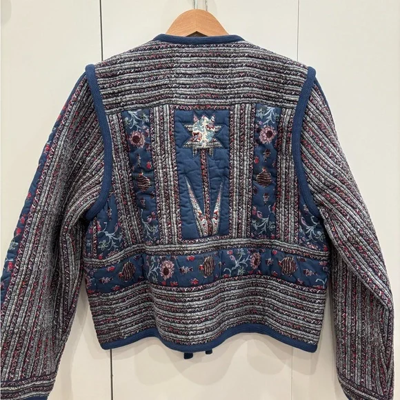 Sea New York blue flower quilted cotton Jacket - Picture 2 of 11